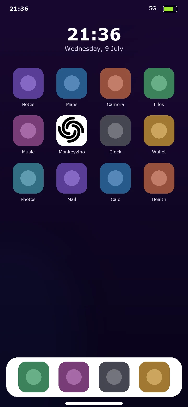 Monkeyzino app icon on an iPhone home screen after Add to Home Screen